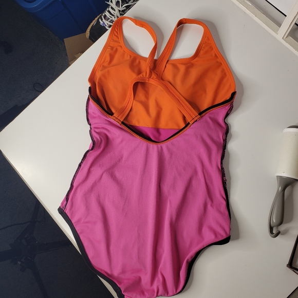 Speedo Ultraback Colorblock SPF50+ Chlorine Resistant Onepiece Swimmers Suit L - Picture 10 of 14